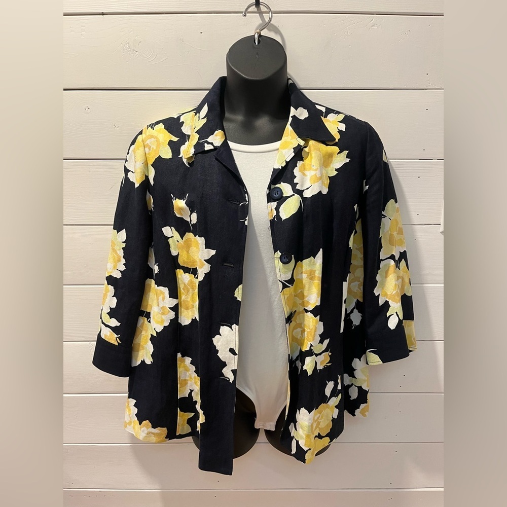 Emma James navy floral jacket, size 16W
